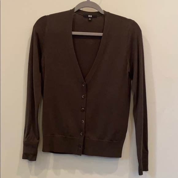 Olive/brown wool cardigan - Picture 1 of 4